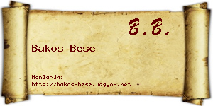Bakos Bese névjegykártya