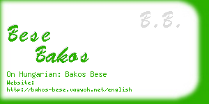 bese bakos business card